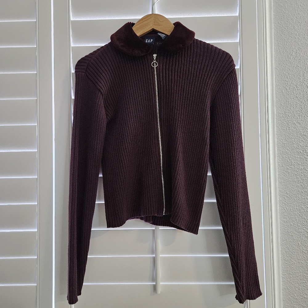 Vintage Gap Zip-up With Fur Collar